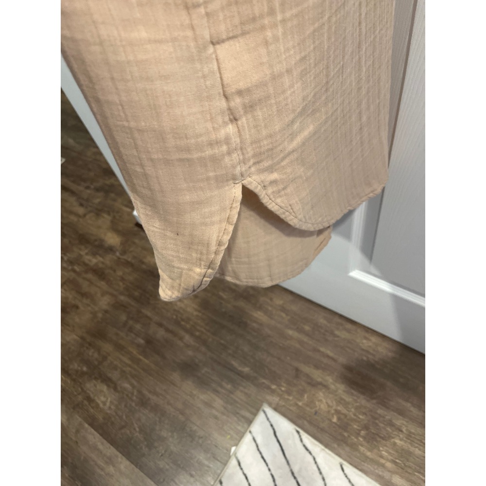 Old Navy Tan Beige Cotton Gauze Tie Back Sleeveless Midi Dress Large NWT - Picture 4 of 9